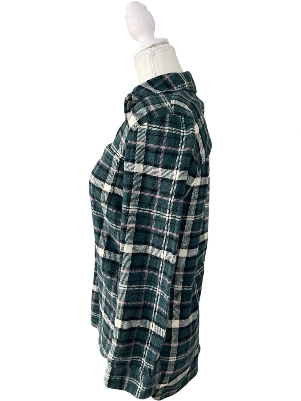 Madewell Flannel Classic Ex-Boyfriend Shirt Green - Picture 6 of 16